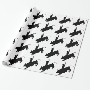 Ride Rank Bull Riding Rodeo Cowboy Up Wrapping Paper