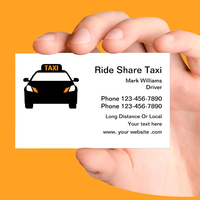 Ride Share Taxi Transportation Business Card (Creator Uploaded)