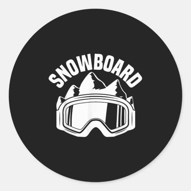Ride Ski Snowboard Skiing Goggles Snow Snowboarder Classic Round Sticker (Front)