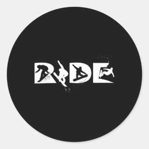 Ride Snowboarding Funny Snowboard Snowboarder Gift Classic Round Sticker