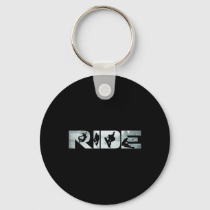 Ride Snowboards Tee Funny Snowboarding Lover Key Ring