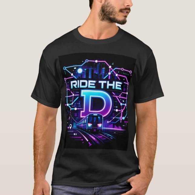Ride The D NYC Metro Minimal Typography Shirt (Front)