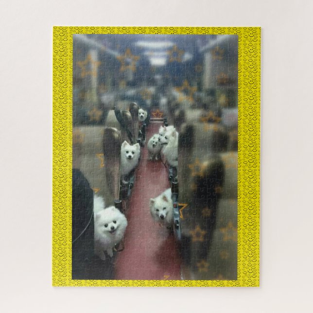 Ride the dog train jigsaw puzzle (Vertical)