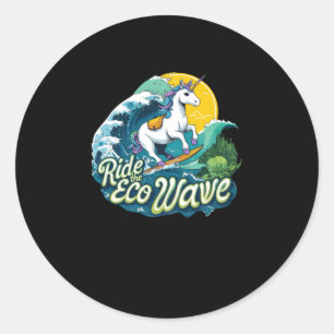 Ride The Eco Wave Unicorn Sticker