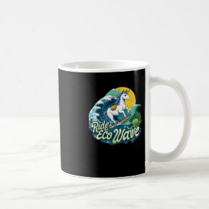 Ride The Eco Wave Unicorn Sticker Coffee Mug