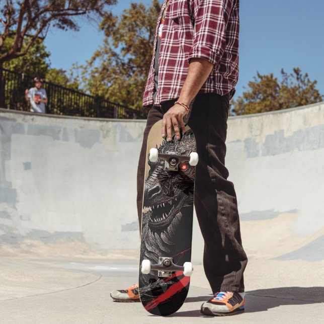 Ride the Flames of Creativity with Dragon Art Skateboard (Outdoor 2)