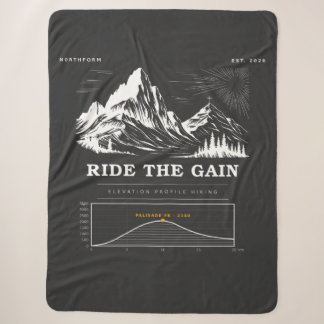 Ride The Gain Hiking Elevation Profile Sherpa Blanket
