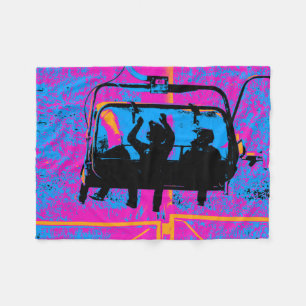 Ride the Mountain - Mountain Bikers Fleece Blanket