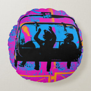 Ride the Mountain - Mountain Bikers Round Cushion