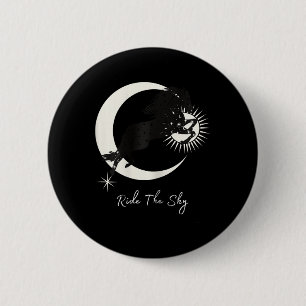 Ride The Sky Moon Jumper Girls Horse 6 Cm Round Badge