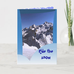 Ride the snow, Swiss Mountains, Jungfrau Holiday Card