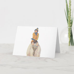 Ride the Snowman Holiday Card