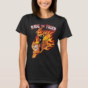 Ride The Tiger Vintage Heavy Metal Illustration T-Shirt