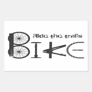 Ride the Trail Bike Graffiti quote Rectangular Sticker
