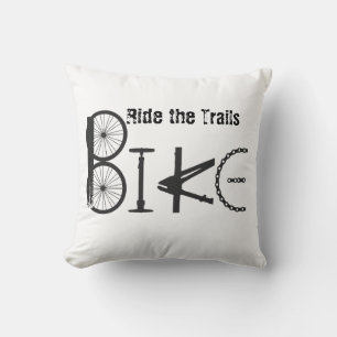 Ride the Trails BIKE made from Bicycle parts Cushion