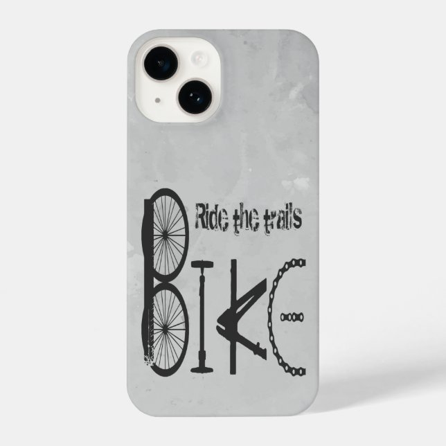 Ride the Trails Mountain Biking Quote Bike Parts iPhone Case (Back)