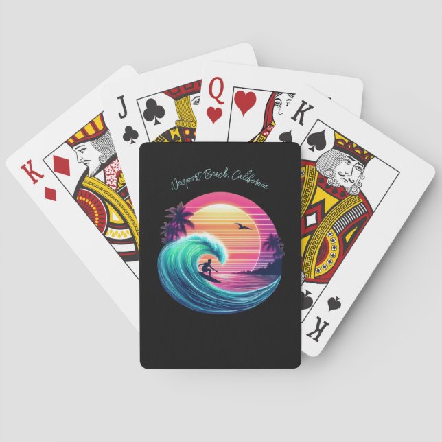 Ride the Wave at Sunset Playing Cards (Back)