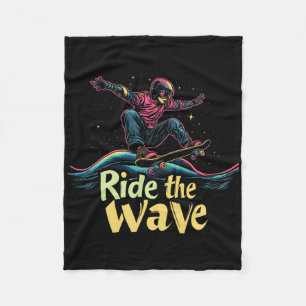 Ride The Wave - Embrace Clic Skateboarding Vibes Fleece Blanket