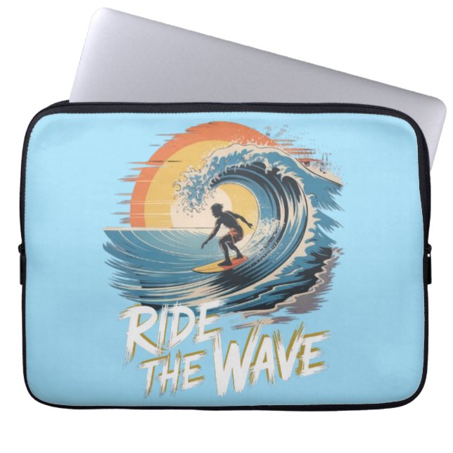 Ride the Wave  Laptop Sleeve (Front)