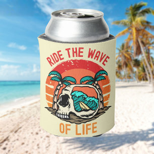 Ride the Wave of Life Surfing Motivational Sea Can Cooler