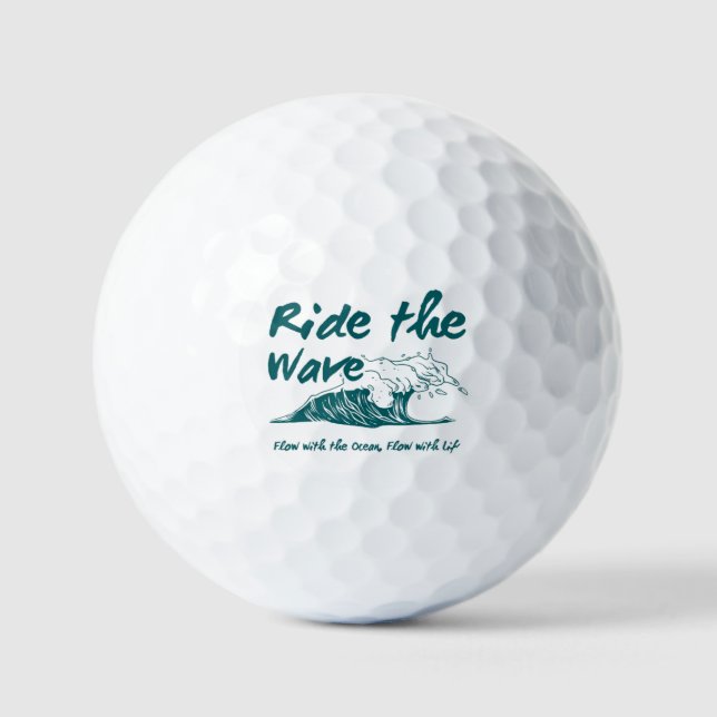 Ride the Wave Surf Design Golf Balls (Front)
