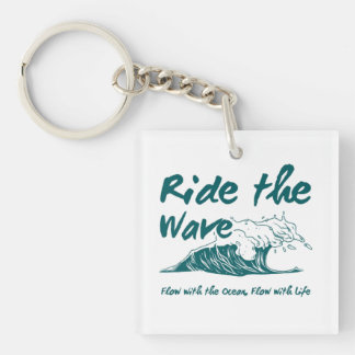 Ride the Wave Surf Design Key Ring