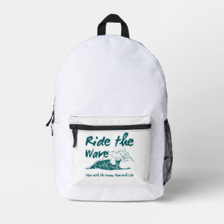 Ride the Wave Surf Design Printed Backpack