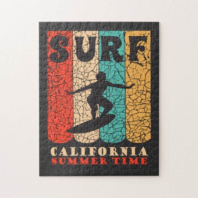 Ride the Waves California Summer Surfing beach Jigsaw Puzzle (Vertical)