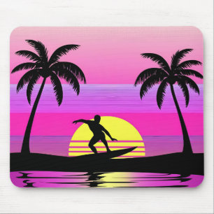 Ride the Waves – Purple Sunset Surf Mood Mouse Pad