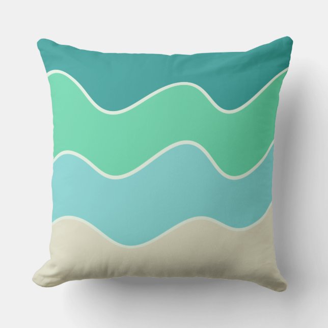 Ride the Waves Throw Pillow (Front)