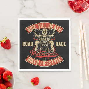 Ride Till Death Biker Lifestyle Napkin