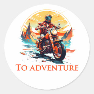 Ride to Adventure Classic Round Sticker
