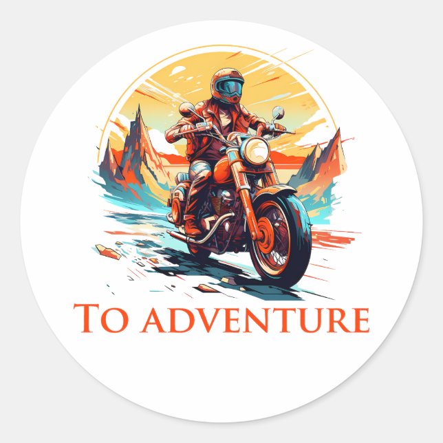 Ride to Adventure Classic Round Sticker (Front)