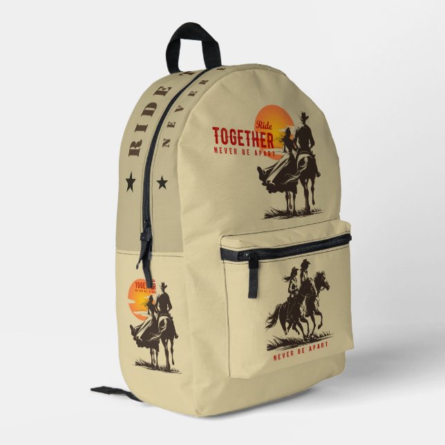  Ride together- A wonderful Western life |  Printed Backpack (Back Corner Left)