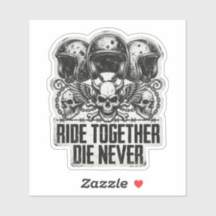 Ride Together Die Never Biker Skull Art