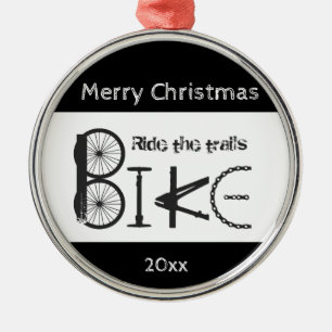 Ride Trail Bike Graffiti Inspirational Christmas Metal Ornament