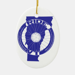 Ride Vermont Ceramic Ornament
