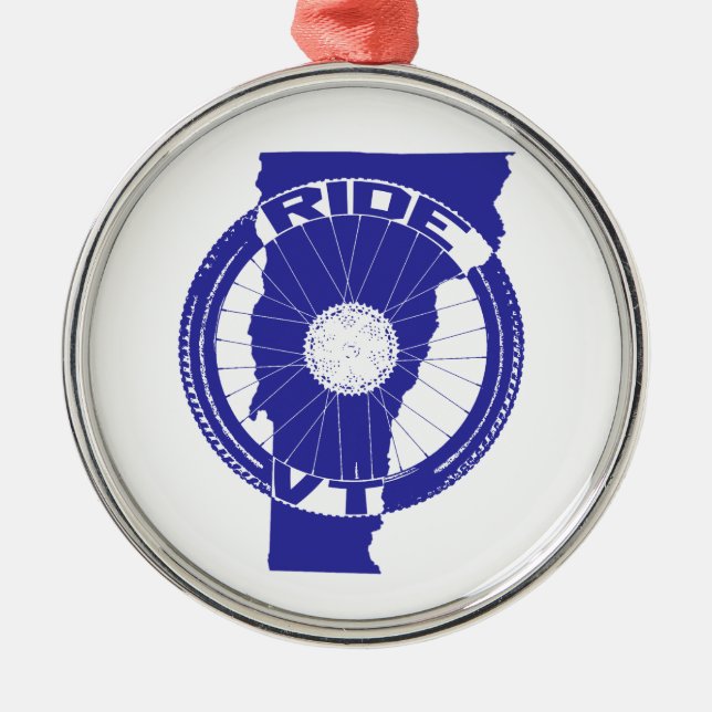 Ride Vermont Metal Tree Decoration (Front)