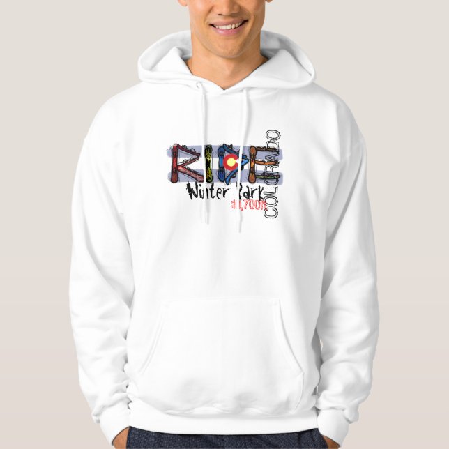 Ride Winter Park Colorado snowboard hoodie (Front)