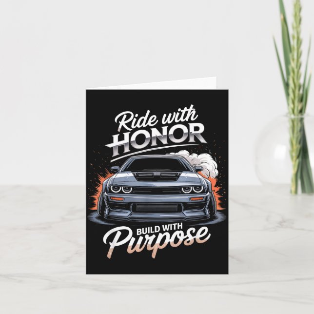 Ride With Honor Car Lover  Card (Front)