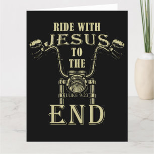 Ride with Jesus – Motorcycle Christian Faith Biker Thank You Card