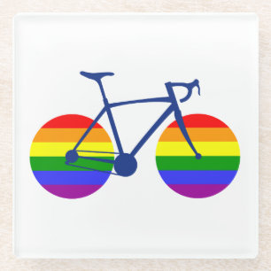 Ride With Pride Bike Glass Coaster