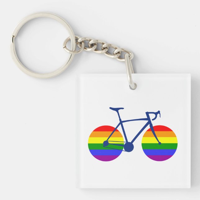 Ride With Pride Bike Key Ring (Front)