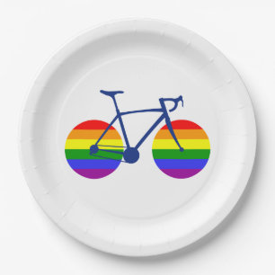 Ride With Pride Bike Paper Plate