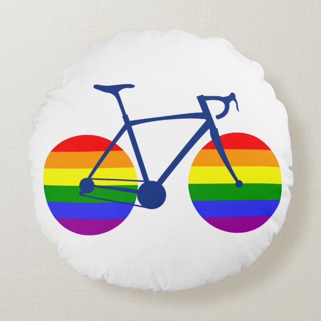 Ride With Pride Bike Round Cushion (Front)