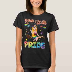 Ride With Pride Witch LGBT Halloween Gay Lesbian C T-Shirt