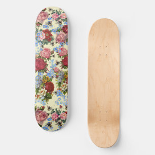 Ride with Roses, Forget-Me-Nots, and Bees Skateboard