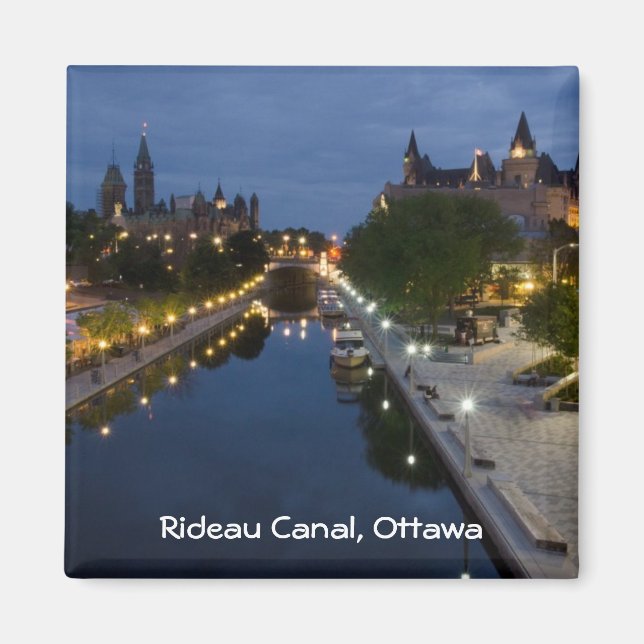 Rideau Canal and Sussex Drive at night. Magnet (Front)
