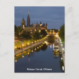 Rideau Canal and the Parliament Buildings at Night Postcard