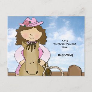 Ride'em Cowgirl Personalised Thank You/Notecard You Card